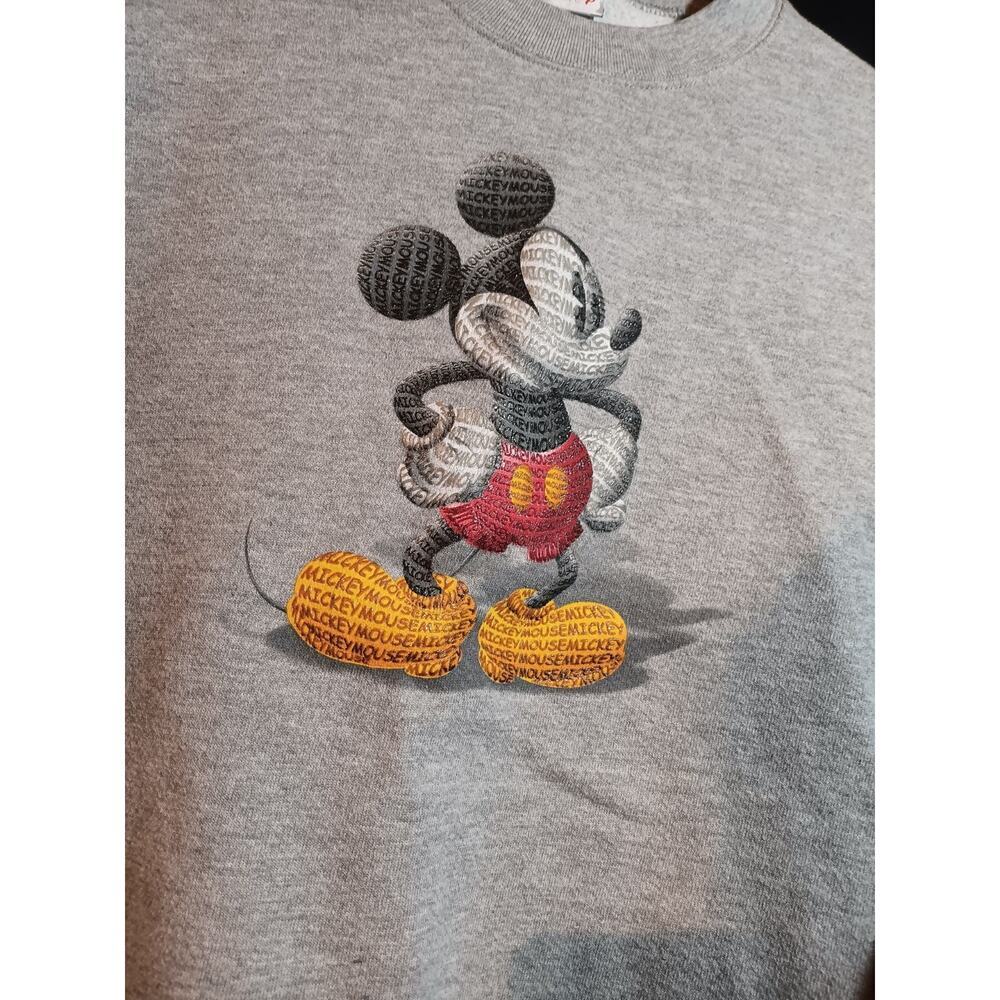Disney Store Crewneck Sweatshirt Small Textured Print Micky Mouse Classic - Picture 2 of 4